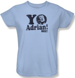 Rocky Ladies T-shirt Yo Adrian Classic Light Blue Tee Shirt