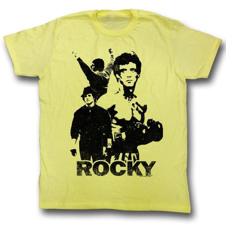 Rocky Shirt 3 Stallions Adult Yellow Tee T-Shirt