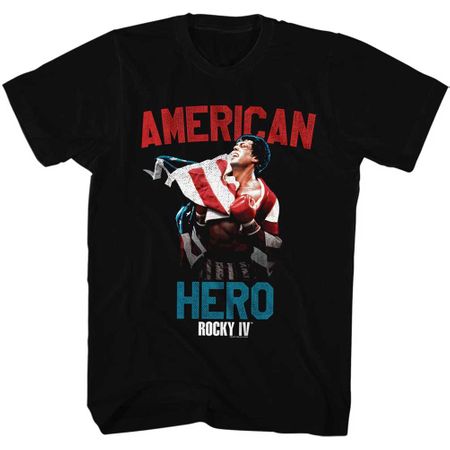 Rocky Shirt American Hero Black T-Shirt