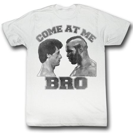Rocky Shirt Come At Me Bro Adult White Tee T-Shirt