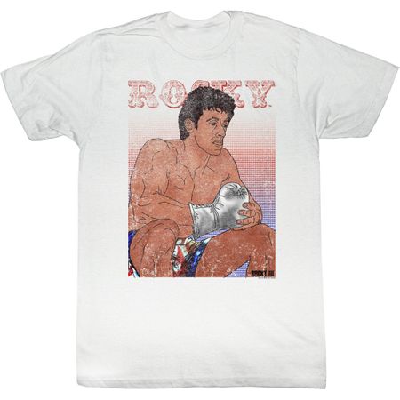 Rocky Shirt Contemplation Adult White Tee T-Shirt
