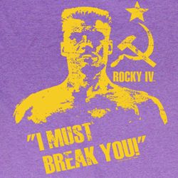 Rocky Shirt I Must Break You Adult Purple Heather Tee T-Shirt