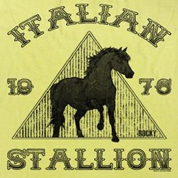 Rocky Shirt Italian Stallion 1978 Adult Yellow Tee T-Shirt