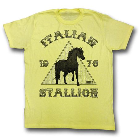 Rocky Shirt Italian Stallion 1978 Adult Yellow Tee T-Shirt