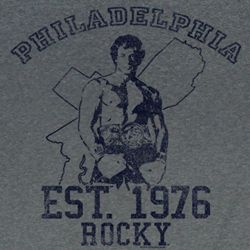 Rocky Shirt Phillidelphia Adult Grey Heather Tee T-Shirt