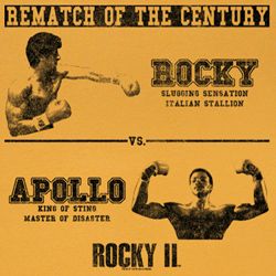 Rocky Shirt Rematch Adult Orange Heather Tee T-Shirt