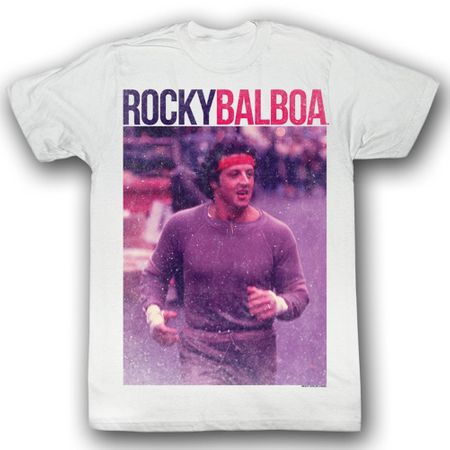 Rocky Shirt Rocky Balboa Adult White Tee T-Shirt