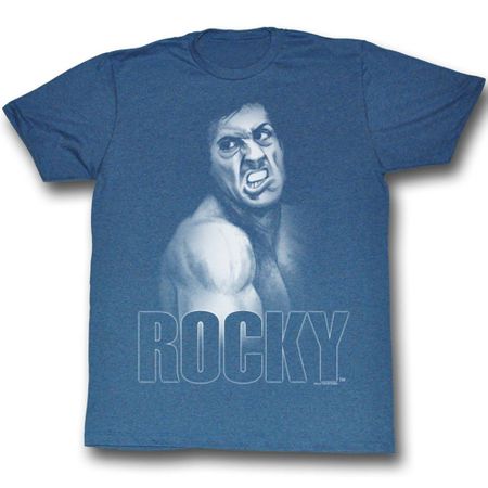 Rocky Shirt Smash Adult Blue Heather Tee T-Shirt