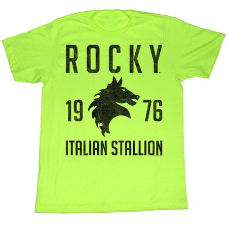 Rocky Shirt Vintage 1976 Adult Bright Green Tee T-Shirt