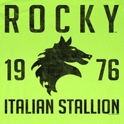 Rocky Shirt Vintage 1976 Adult Bright Green Tee T-Shirt