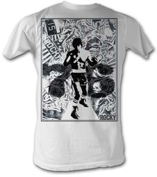 Rocky T-shirt 76 Collage Classic Adult White Tee Shirt