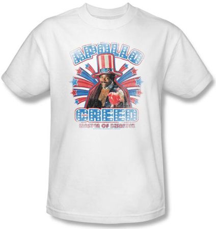 Rocky T-Shirt Apollo Creed Classic Adult White Tee Shirt