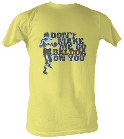 Rocky T-shirt Balboa On You Classic Adult Yellow Tee Shirt