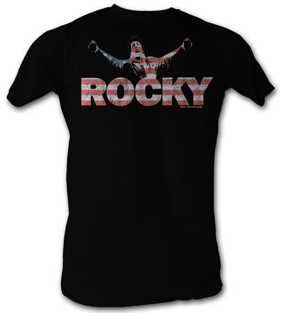 Rocky T-shirt Boxer Classic Rock Adult Black Tee Shirt
