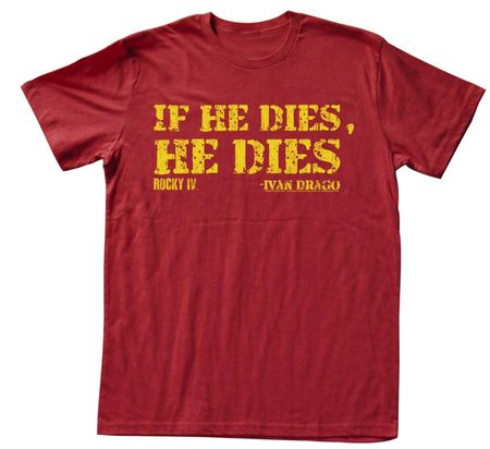 Rocky T-shirt Boxer Die Adult Red Heather Tee Shirt