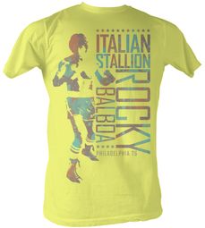 Rocky T-shirt Boxer Italy Man Adult Yellow Tee Shirt