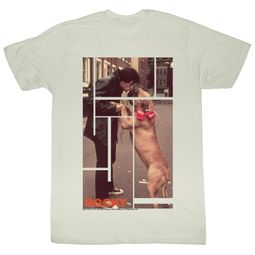 Rocky T-shirt Boxer Rocky and Doggie Adult White Tee Shirt