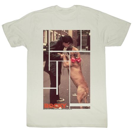 Rocky T-shirt Boxer Rocky and Doggie Adult White Tee Shirt