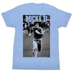 Rocky T-shirt Boxer Runnin and Runnin Adult Light Blue Tee Shirt