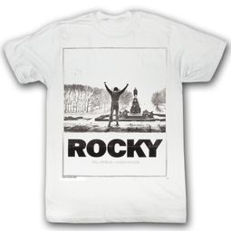 Rocky T-shirt Boxer Snow Rock Adult White Tee Shirt