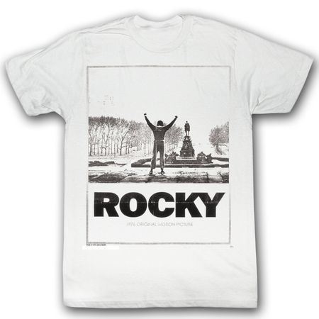 Rocky T-shirt Boxer Snow Rock Adult White Tee Shirt