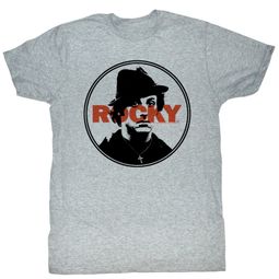 Rocky T-shirt Boxer Stamped Adult Heather Grey Tee Shirt