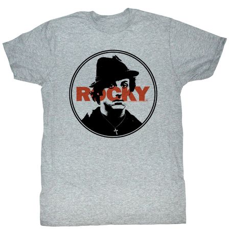 Rocky T-shirt Boxer Stamped Adult Heather Grey Tee Shirt