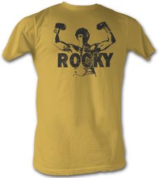 Rocky T-shirt Classic Rocky Movie Adult Yellow Tee Shirt