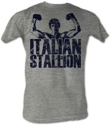 Rocky T-shirt Classic Stallion Adult Grey Heather Tee Shirt