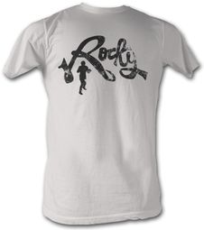 Rocky T-shirt Cursive Rocky Classic Adult White Tee Shirt