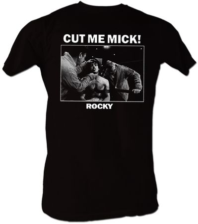 Rocky T-shirt Cut Me Mick Classic Adult Black Tee Shirt