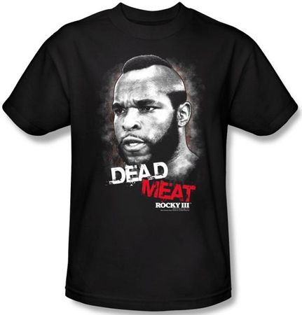 Rocky T-shirt Dead Meat Classic Adult Black Tee Shirt