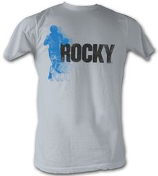 Rocky T-shirt Fight Classic Movie Adult Gray Tee Shirt