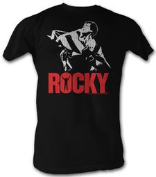 Rocky T-shirt - Flag Classic Adult Black Tee Shirt