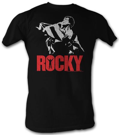 Rocky T-shirt - Flag Classic Adult Black Tee Shirt