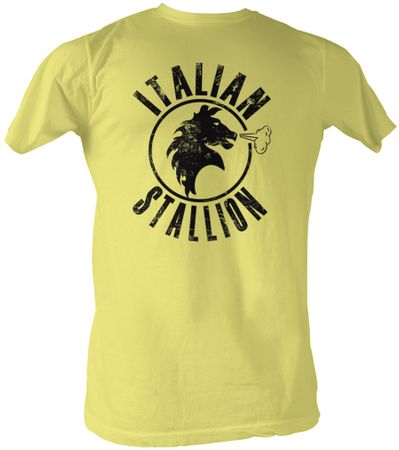 Rocky T-shirt Italian Stallion Adult Yellow Tee Shirt