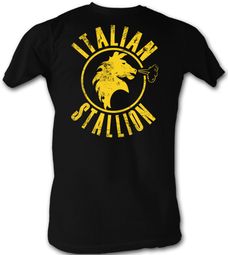 Rocky T-Shirt Italian Stallion Logo Adult Black Tee Shirt
