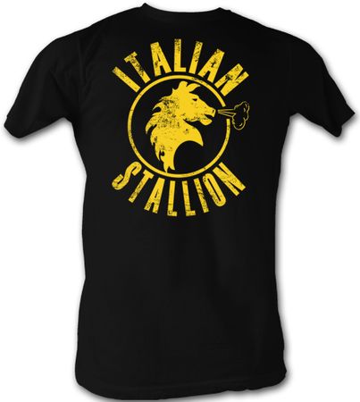 Rocky T-Shirt Italian Stallion Logo Adult Black Tee Shirt
