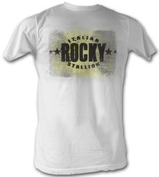 Rocky T-shirt Italian Stallion Rocky Block Adult White Tee Shirt