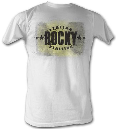 Rocky T-shirt Italian Stallion Rocky Block Adult White Tee Shirt