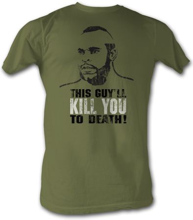 Rocky T-shirt Kill You To Death Adult Army Green Tee Shirt