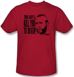Rocky T-shirt Kill You To Death Clubber Lang Adult Red Tee Shirt