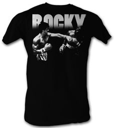 Rocky T-shirt Knockout Classic Adult Black Tee Shirt