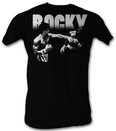 Rocky T-shirt Knockout Classic Adult Black Tee Shirt