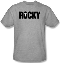 Rocky T-shirt Logo Classic Adult Heather Gray Tee Shirt