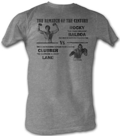Rocky T-shirt Match Of The Century Adult Grey Tee Shirt