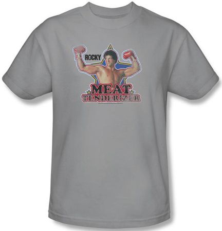 Rocky T-Shirt Meat Tenderizer Classic Adult Silver Tee Shirt