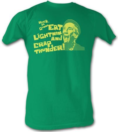 Rocky T-shirt Mick Eat Lightning Adult Green Tee Shirt