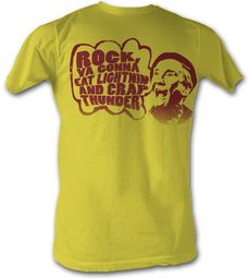 Rocky T-shirt Mick Eat Lightning Adult Yellow Tee Shirt