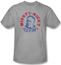 Rocky T-Shirt Mighty Mick's Gym Adult Heather Gray Tee Shirt